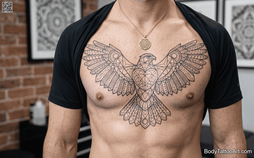 Sacred geometry linework Hawk Tattoos