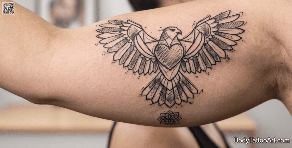 Doodle style Hawk Tattoos