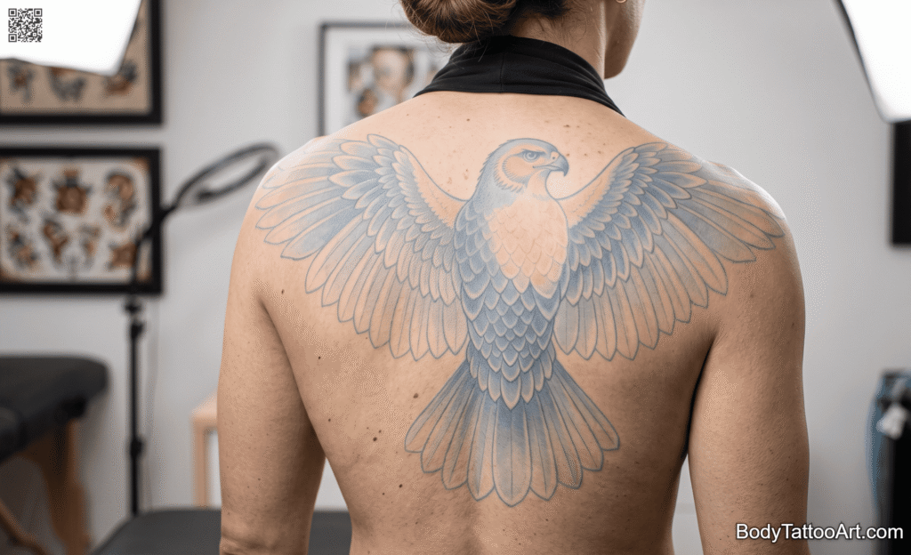 Soft pastel color Hawk Tattoos