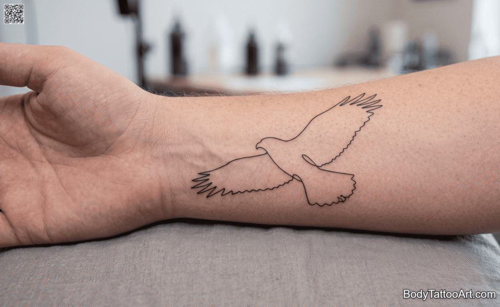 Minimalist Single-Line Hawk