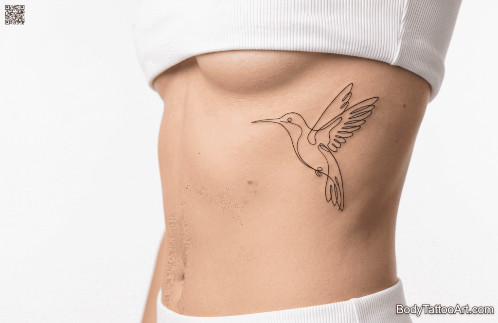 Single Continuous Line Hummingbird