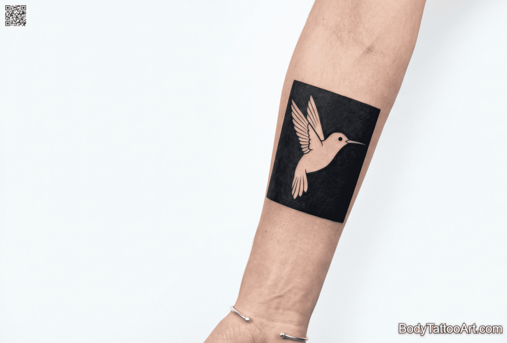 Negative Space Hummingbird Outline