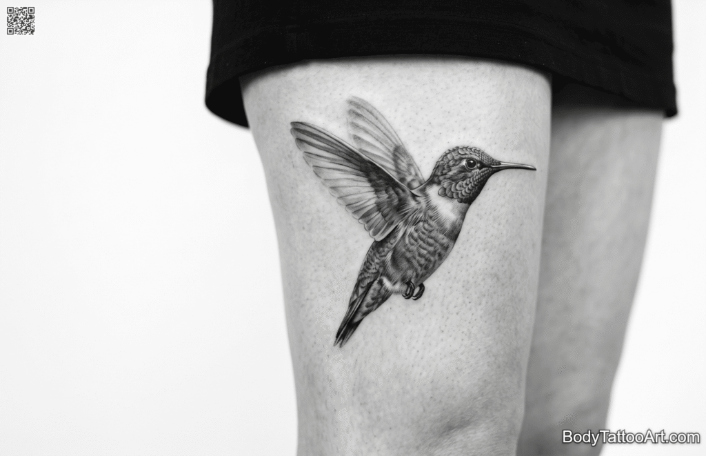 Realistic Grey-Wash Hummingbird