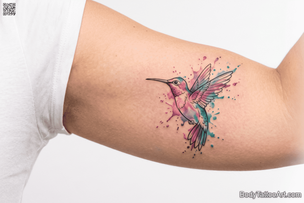 Watercolor Hummingbird Tattoos