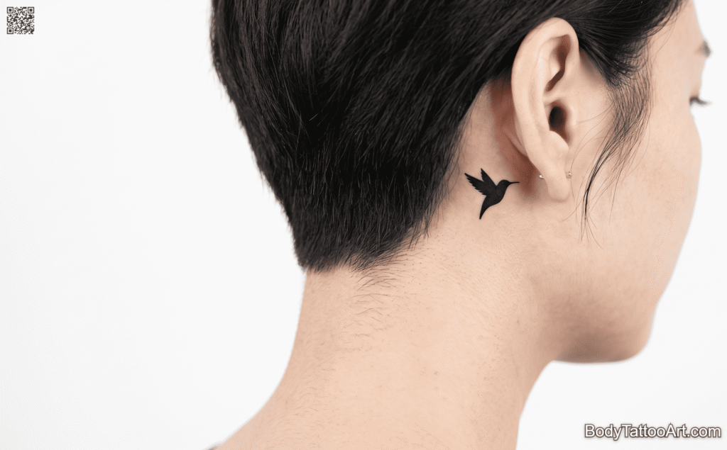 Minimalist silhouette Hummingbird Tattoos