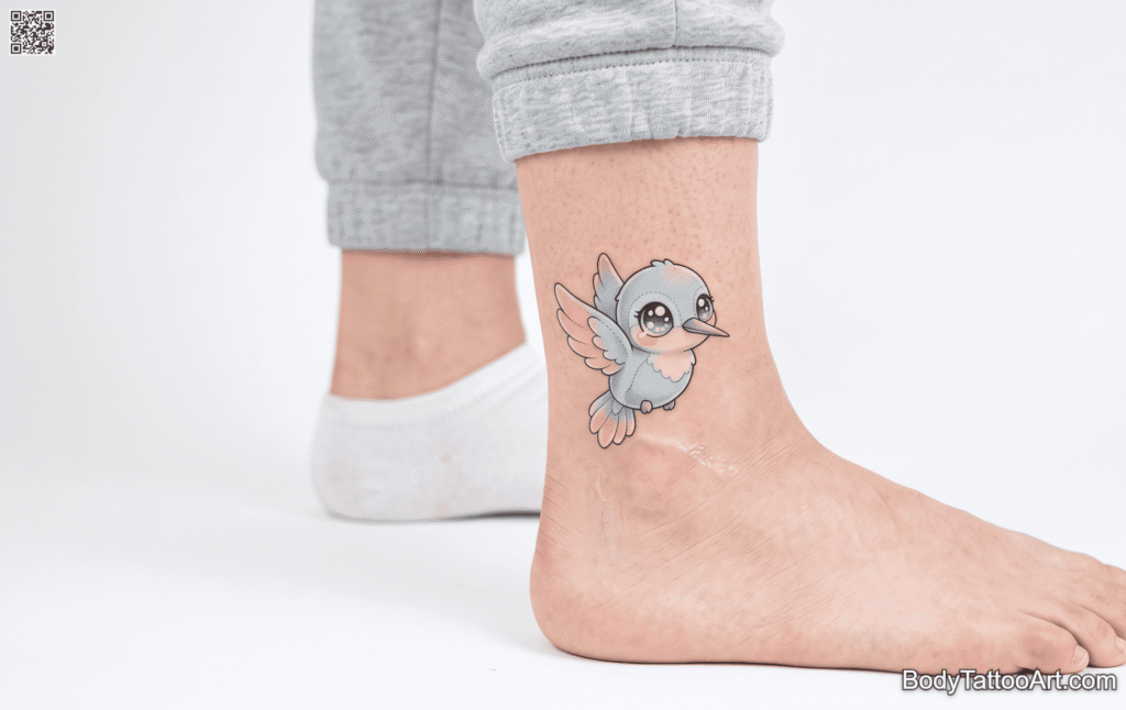 Kawaii cartoon Hummingbird Tattoos
