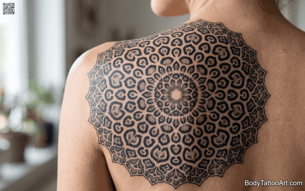 Ornamental Mandala Leopard Tattoos