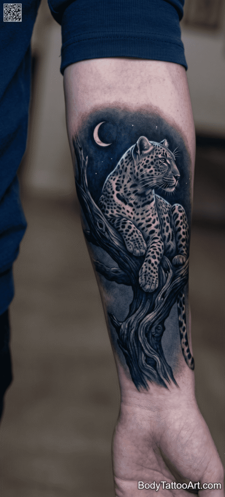 Moonlit Leopard Tattoos