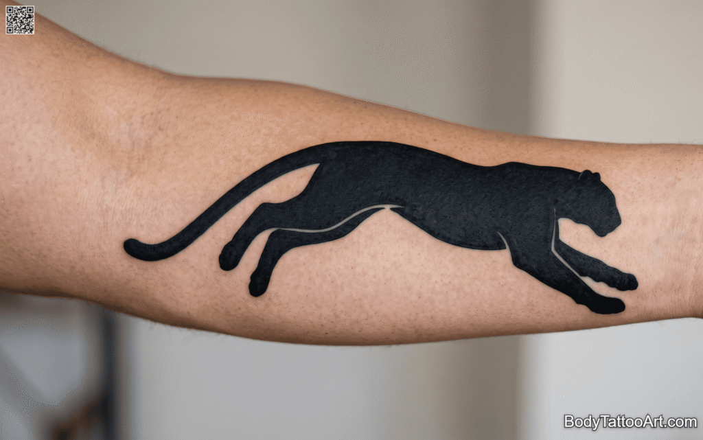 Blackwork Leopard Tattoos
