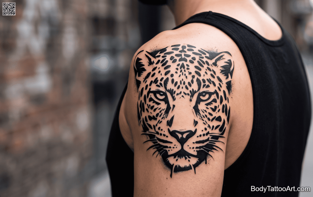 Graffiti Stencil Leopard Tattoos