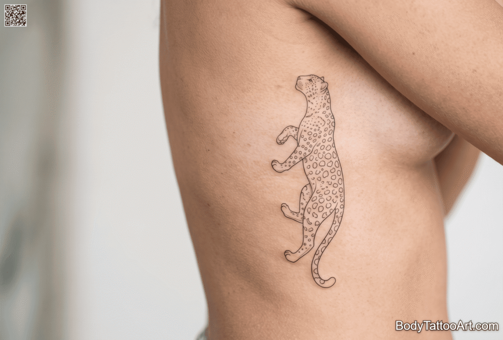  Fine line Leopard Tattoos