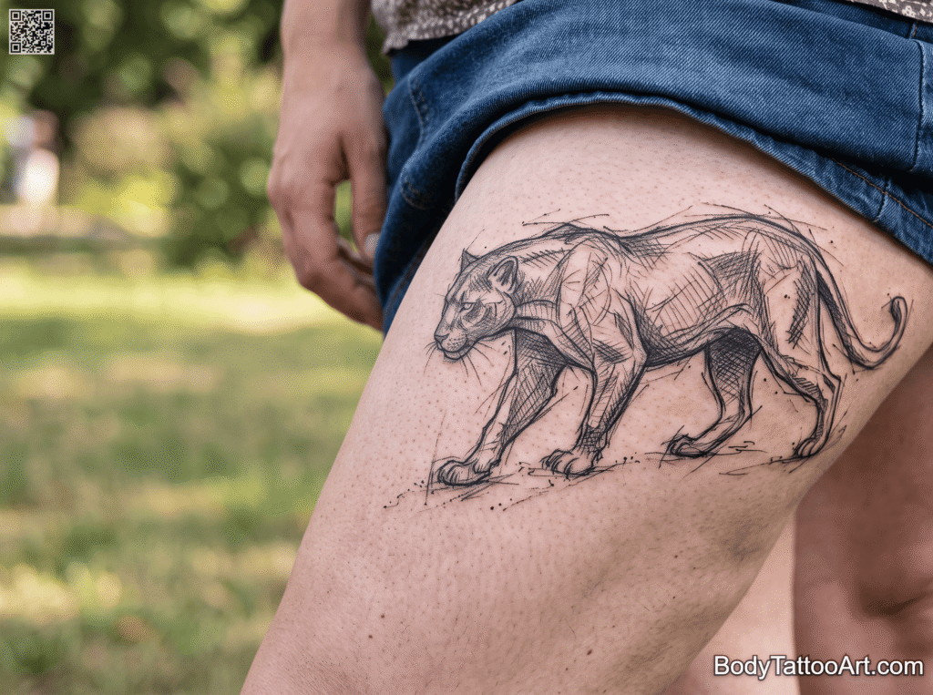 Sketch/etching Panther Tattoos 