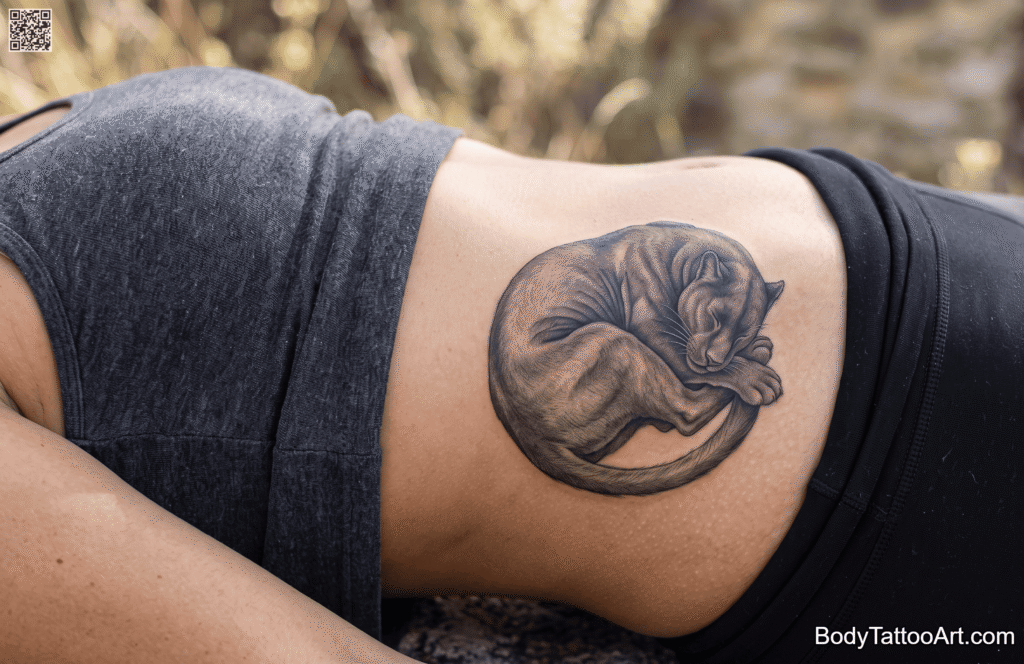  Soft shading realism Panther Tattoos 