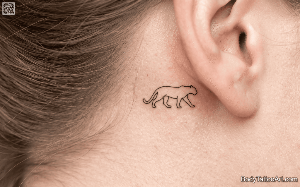 Fine line micro tattoo Panther Tattoos