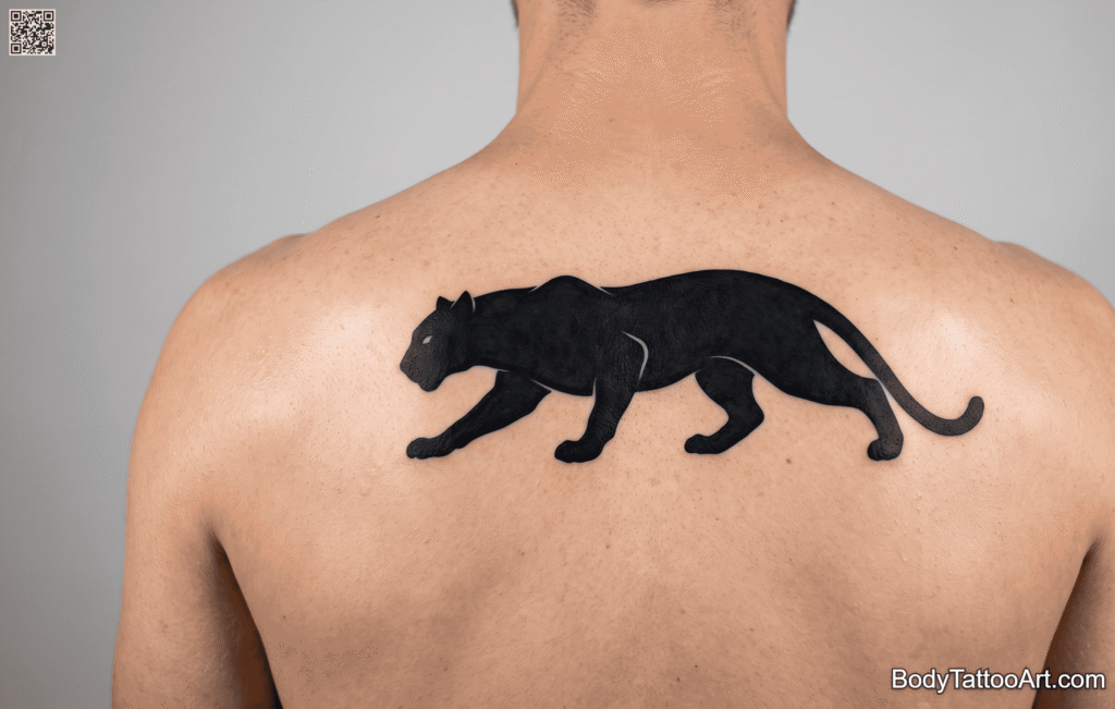  Blackwork silhouette Panther Tattoos 