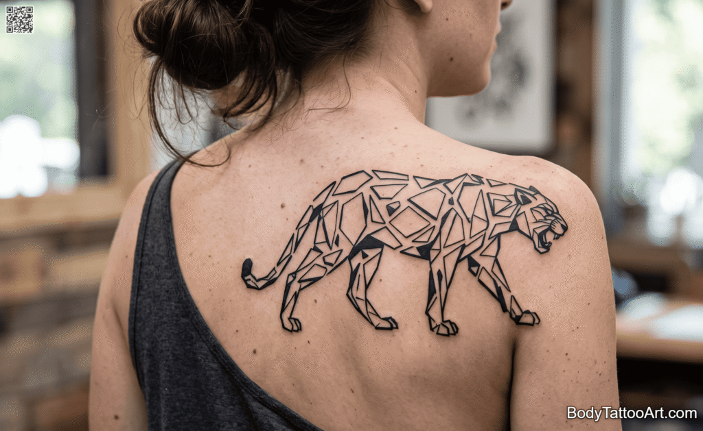 Abstract linework Panther Tattoos