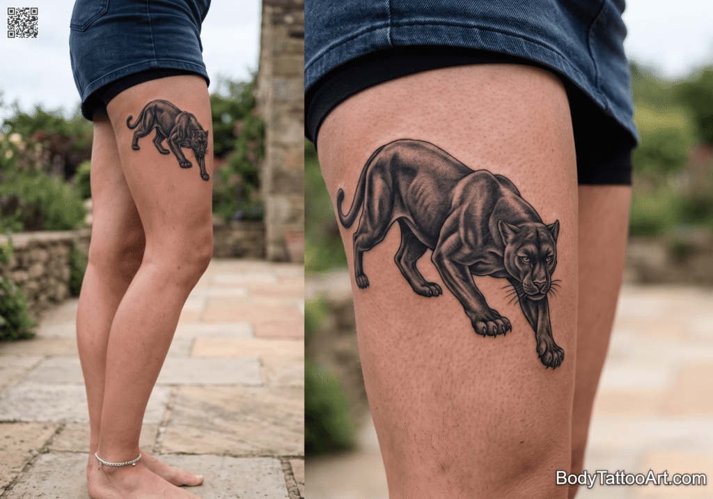 Grey realism Panther Tattoos 