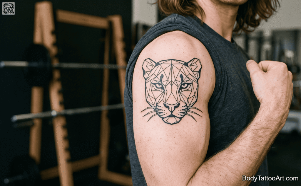 Geometric linework Panther Tattoos 