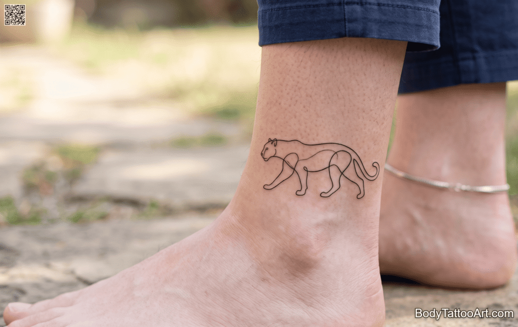 Fine line / single-line art Panther Tattoos 