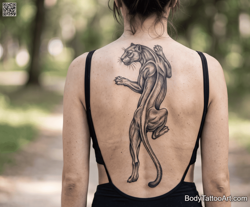 Fine line realism Panther Tattoos 