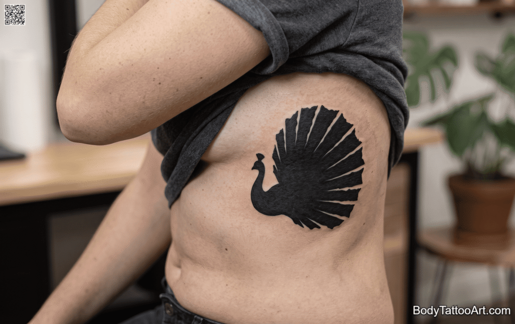Abstract silhouette Peacock Tattoos