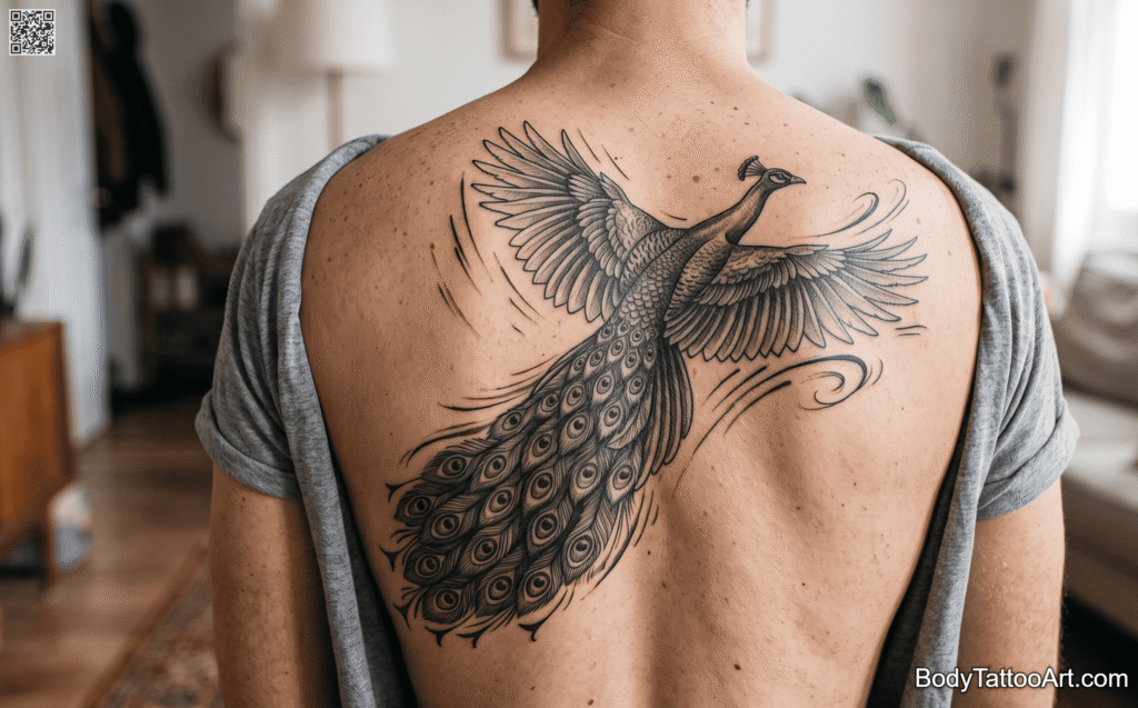 Illustrative realism Peacock Tattoos