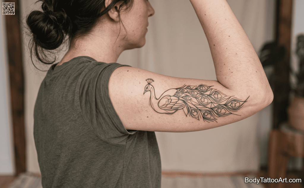 Geometric Peacock Tattoos