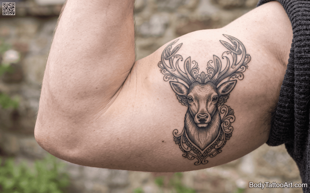  Etching/engraving Stag Tattoos