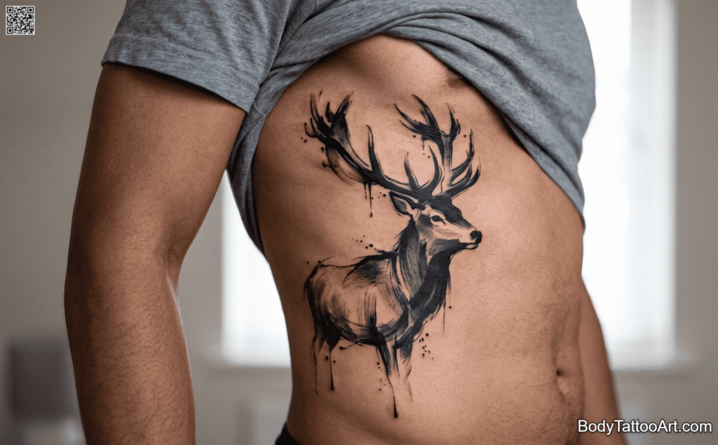 Ink wash Stag Tattoos
