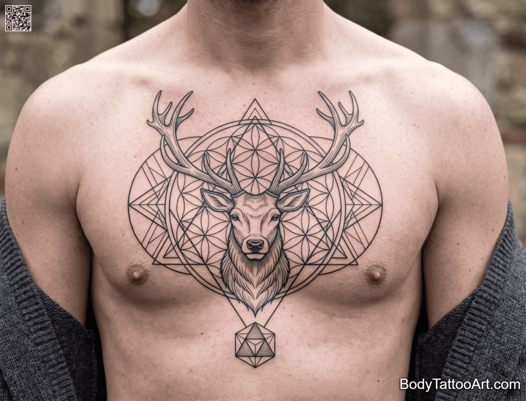  Sacred geometry Stag Tattoos