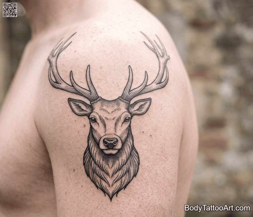 Pointillism Stag Tattoos