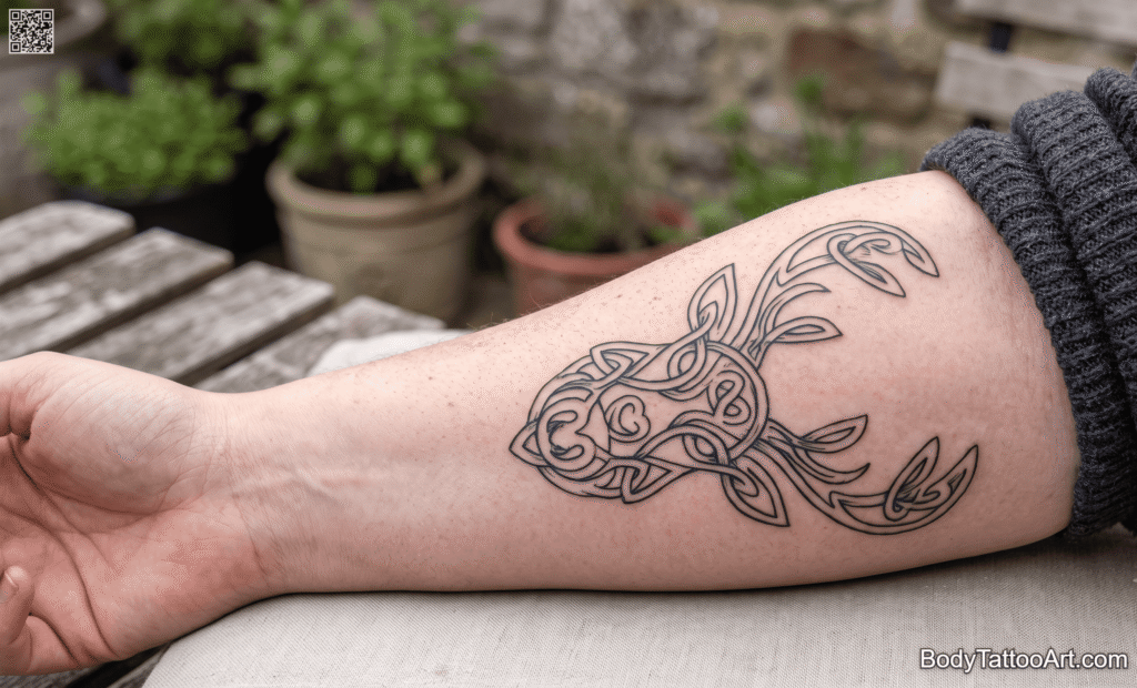 Celtic linework Stag Tattoos