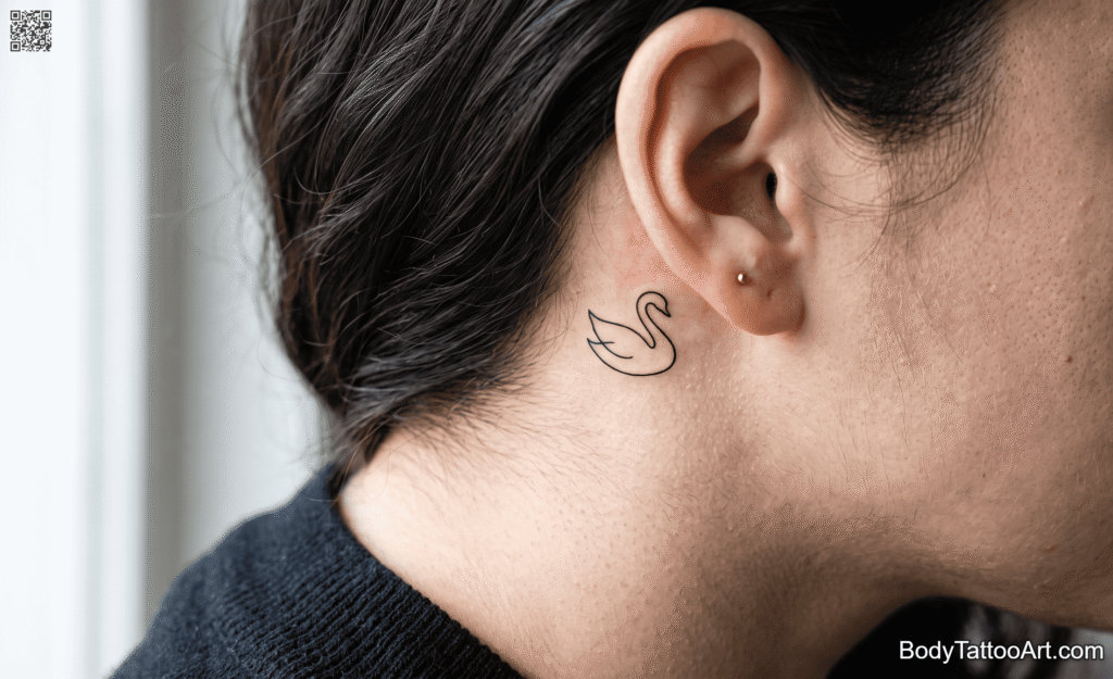Tiny Swan Tattoo