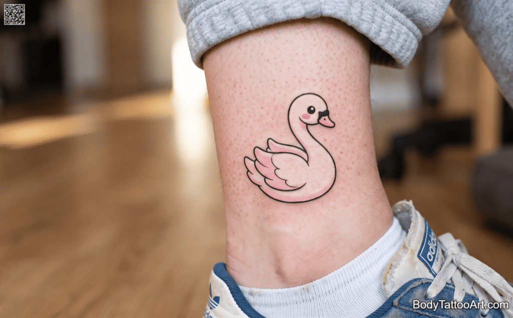 Kawaii Swan Tattoo