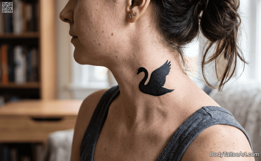 Swan Silhouette Tattoo