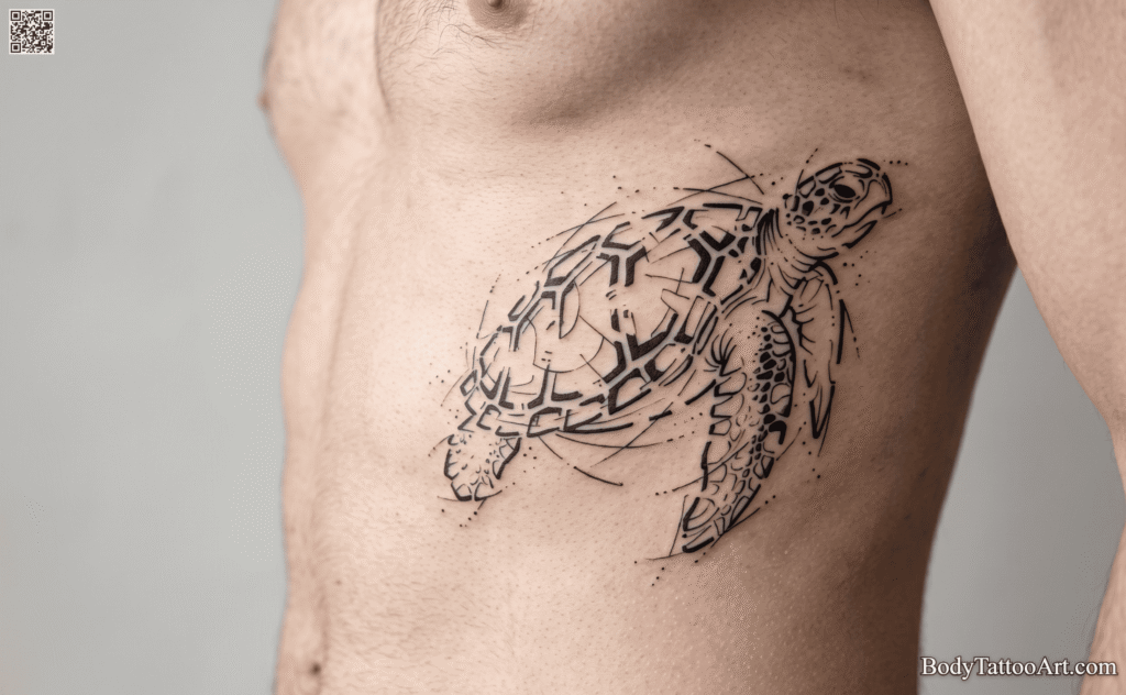  Abstract Turtle Tattoos