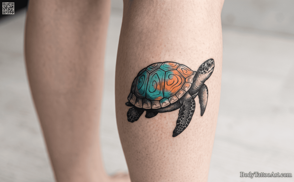 Color Splash Turtle Tattoos