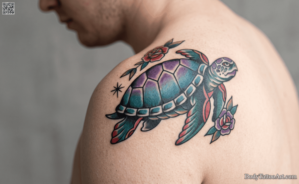 Neo-Traditional Turtle Tattoos