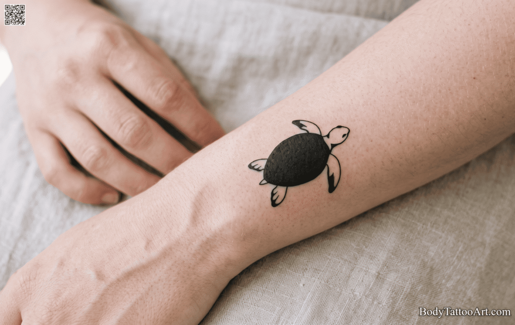 Blackwork Turtle Tattoos