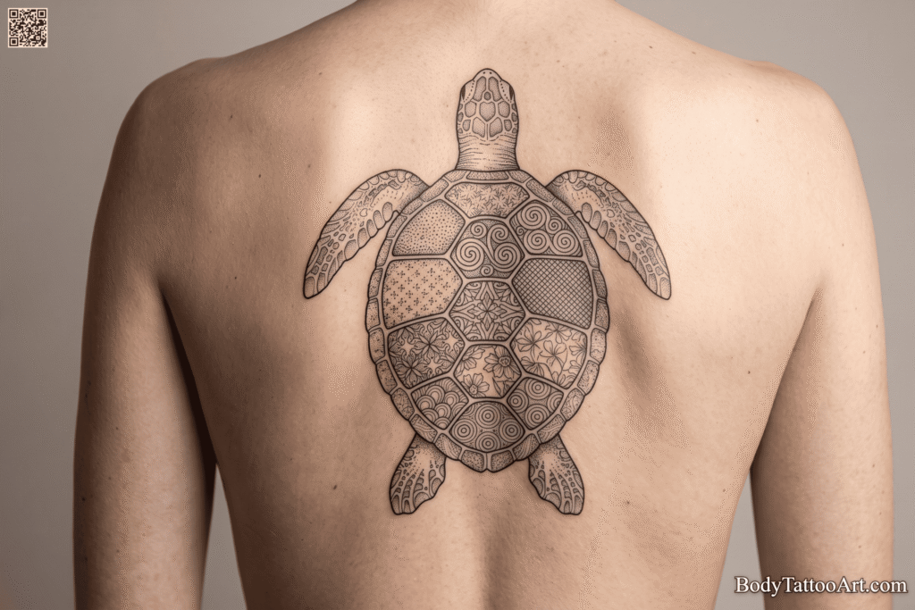 Ornamental Shell Turtle Tattoos