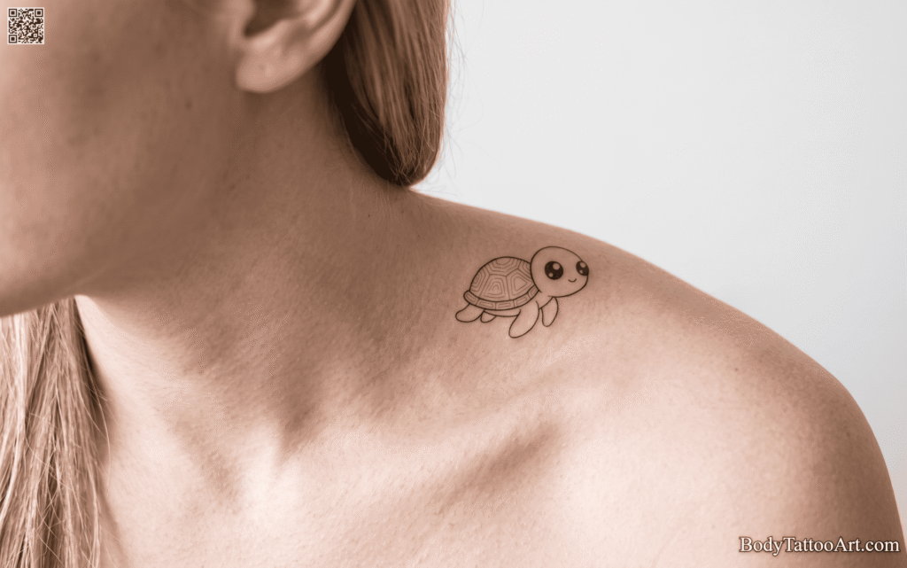 Fine Line Turtle Tattoos