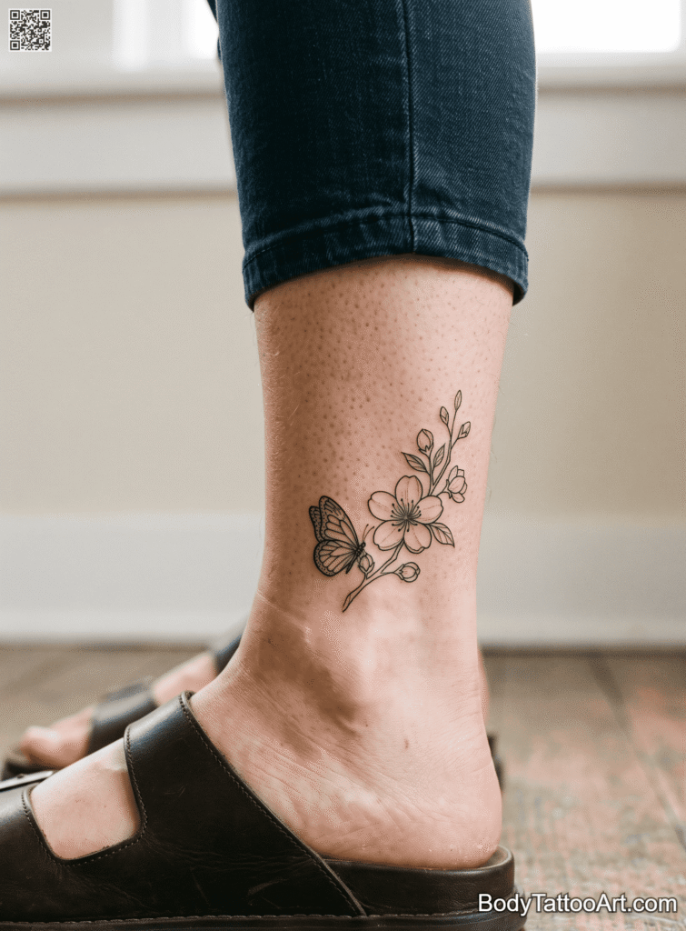 11 Cherry Blossom With Butterfly Tattoos Ideas Full of Beauty and Grace