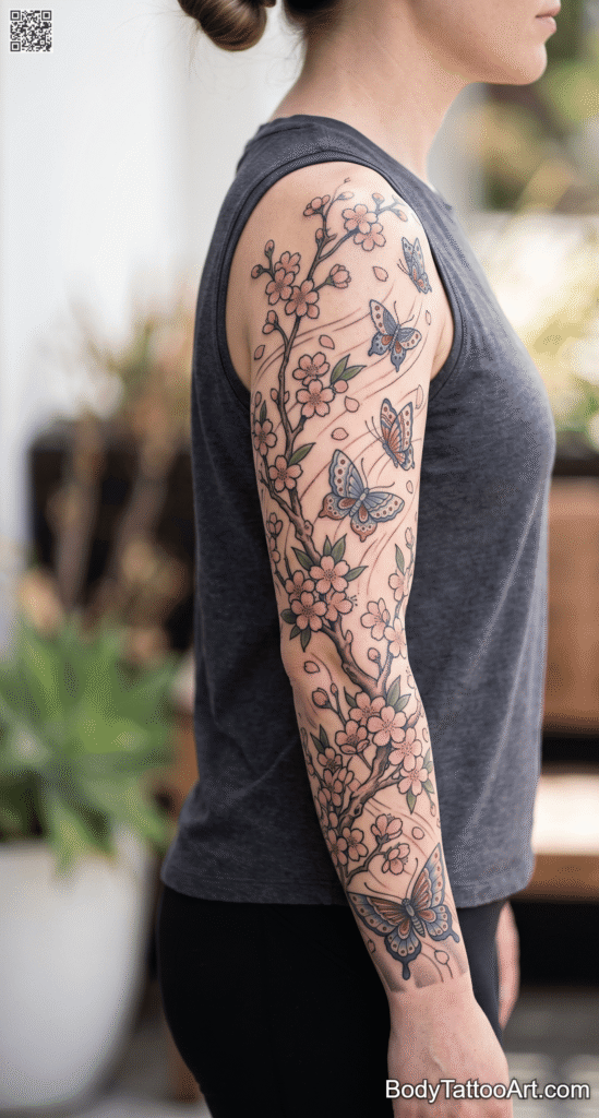  The Sleeve Migration Cherry Blossom With Butterfly