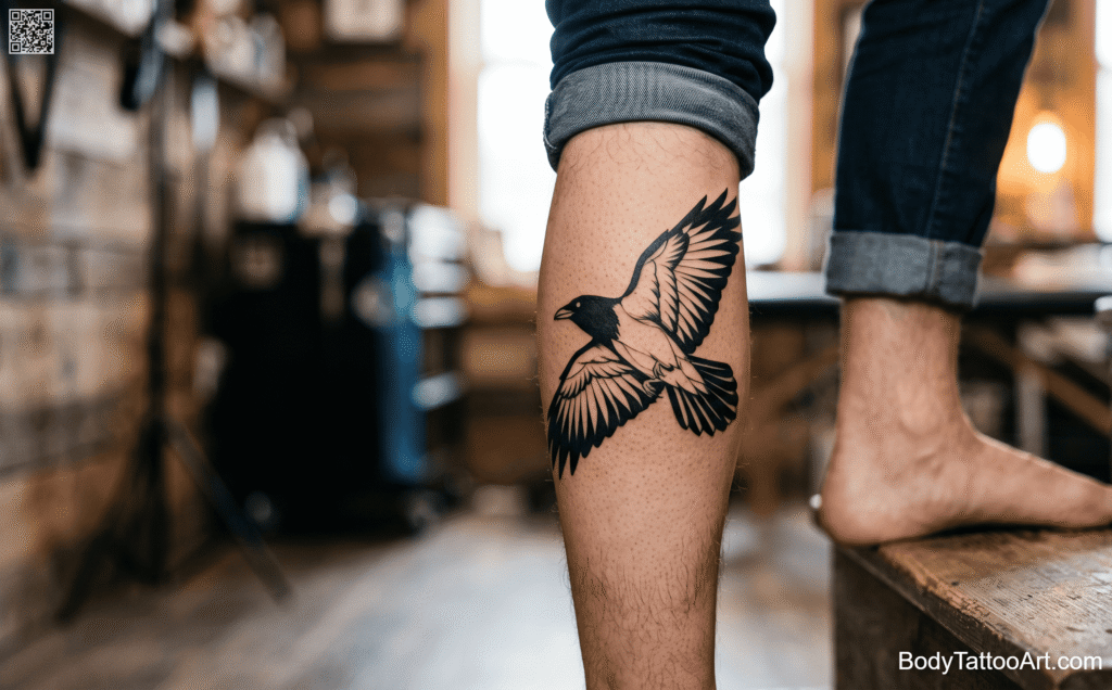 The Negative Space Raven Tattoos