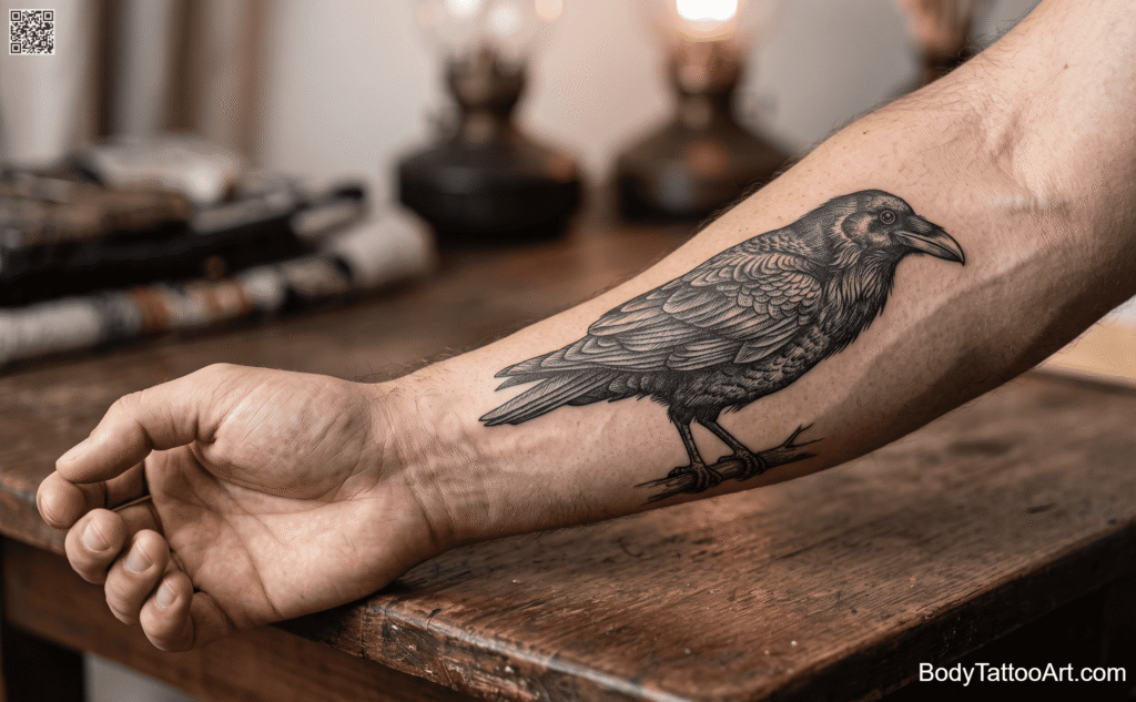 The Vintage Engraving Raven