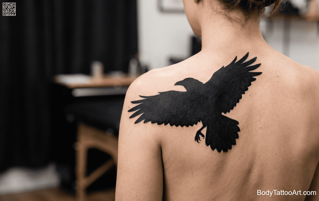 Blackwork Raven Tattoos