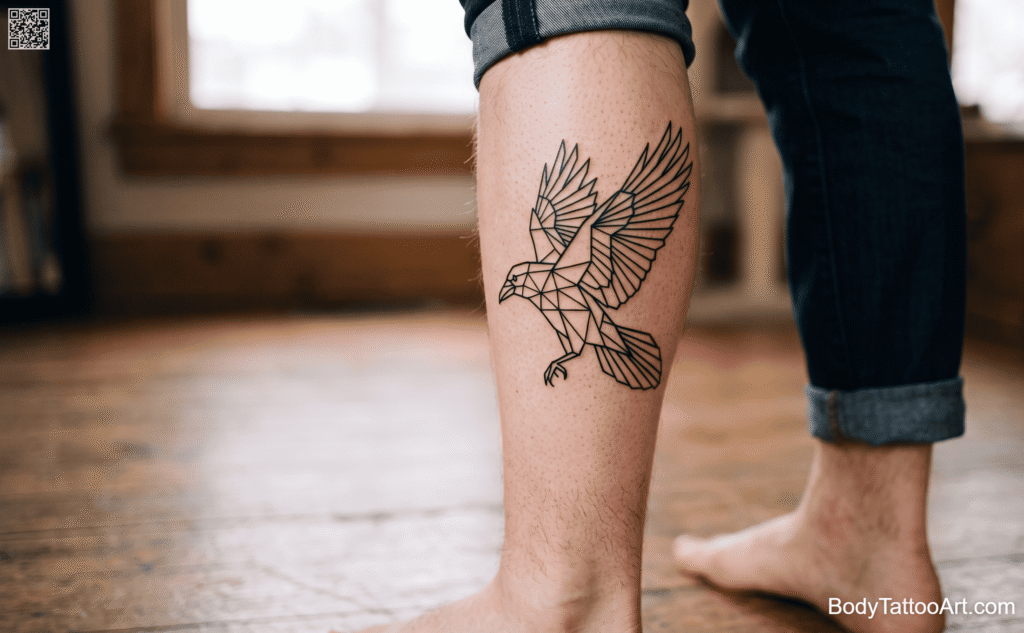 Geometric linework Raven Tattoos